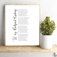 ราคา Rudyard Kipling Poem Inspirational Literature อ้างภาพวาดผ้าใบสำหรับตกแต่งบ้าน0712 (19671981079)