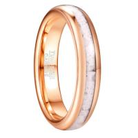 ราคา BONLAVIE 4mm Womens Rose Gold Tungsten Carbide Ring with Mother of Pearl Shell Marble Comfort Fit Size 5 10 (10613336744)