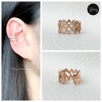 ราคา มาเพิ่มแล้วค่ะ Ear Cuff งานเพชรซิกแซก 2 แถว สี Pink Gold เกี่ยวหู หนีบหู 1 ชิ้น (20044410208)