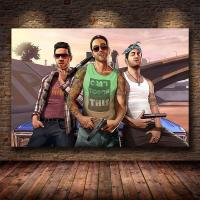 ราคา Klassisk Grand Theft Auto V เกม Art Wall โปสเตอร์ GTA 5ภาพวาดผ้าใบพิมพ์ Stue Soverom Volkveggmaleri Cuadros ใหม่ (19995815888)