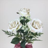 ราคา ช่อกุหลาบ 3ดอก กุหลาบปลอม พร้อมผูกโบว์ ช่อกุหลาบวาเลนไทน์ (17425208057)