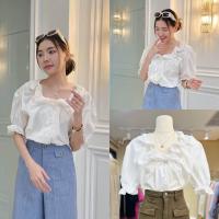 ราคา Masaya Sale สิ้นปี เชิ้ตแขนบาร์บี้ กระดุมมุก แต่งปกระบาย งานสวยคุณหนู (20549468686)