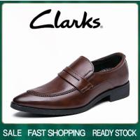 ราคา TOP Clarks รองเท้าผู้ชาย รุ่น สีดำ รองเท้าหนังแท้ รองเท้าทางการ รองเท้าแบบสวม รองเท้าแต่งงาน รองเท้าหนังผู้ชาย (19656297333)