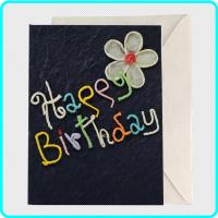 ราคา การ์ดอวยพรวันเกิด diy แฮนด์เมด การ์ด ของขวัญ วันเกิด ขนาด L Handmade Happy Birthday Mulberry Paper Card with A Bunch of Flowers Size L (13386670868)