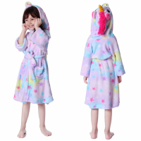 ราคา เสื้อคลุมอาบน้ำยูนิคอร์น Kigurumi สำหรับเด็กผู้หญิงชุดนอนรุ้งยูนิคอร์นดาวชุดคลุมอาบน้ำมีฮู้ดลายการ์ตูนชุดนอนคอสเพลย์สัตว์ (7409954203)