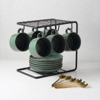 ราคา Genuine Original High end Nordic matte coffee cup and saucer household retro afternoon tea set ins net red exquisite flower tea cup ceramic cup (20045065038)