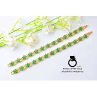 ราคา สร้อยข้อมือประดับพลอย B167 ตัดไซส์ฟรี ชุบทอง สร้อยข้อมือพลอย สร้อยข้อมือทับทิม สร้อยข้อมือ ทองไมครอน (14232063779)