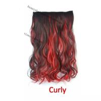ราคา วิกผมแฟชั่นทรงตรงยาว วิกผมหยิก5คลิปต่อผม สีน้ำตาลไฮไลท์วิกผมสีแดงชมพูฟ้าเขียว (11830822085)