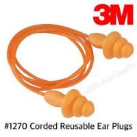 ราคา ปลั๊กลดเสียงมีสาย สีส้ม ราคาต่อ 1 ชิ้น ที่อุดหู ปลั๊กอุดหู 3M 1270 Corded Reusable Ear Plugs (7866292807)