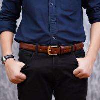 ราคา เข็มขัดหนังวัว แท้100 หัวทองเหลือง เกรดพรีเมี่ยม สวยหรู มีระดับ คุณภาพเกินราคา ในราคาสุดคุ้ม รุ่น BE LBR 6523 (18498350195)