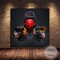 ราคา ลิงดีเจฟังเพลงแบบแอบสแตรกพร้อมชุดหูฟังลิงอุรังอุตังสัตว์โปสเตอร์ศิลปะผ้าใบวาดภาพ Zfx 0717 (19723254239)