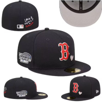 ราคา ใหม่ล่าสุดที่มีคุณภาพสูงสีดำ MLB ผู้เล่นชิคาโกสีขาวถุงเท้าเบสบอลหมวกเต็มปิดบวกขนาดหมวกแบนขอบ (18471255394)