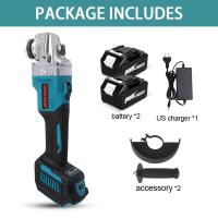 ราคา ของขวัญ 5นิ้ว หินเจียรไร้สายการขัดการตัดไฟฟ้า 2000W 588Vf เครื่องเจียรไฟฟ้า หินเจียรไร้สายM14ไร้แปรงถ่าน 2 ก้อน แบตเตอรี่ลิเธียม 18V 6เกียร์ (17914801873)