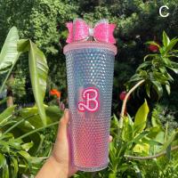 ราคา Barbie Pink Tumbler Princess Party Diamond Durian Cup Studded Water Tumbler Bottle U7V3 (20468642590)