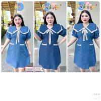 ราคา KA เดรสผ้ายีนส์เข้าใหม่จ้า ทรงสวยมากเป๊ะทุกส่วน เก็บทรงใส่แล้วดูผอม แต่งลูกไม้ทั้งตัว สายคาเฟ่รีบจัดจ้า อก 38 48 เอว 44 ยาว 39 ไซส์ใหญ่ งานOVERSIZE (20524714632)