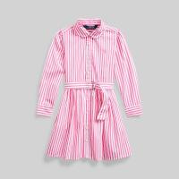 ราคา Polo Ralph Lauren Kids DRESS Girls 4 6X Striped Cotton Shirtdress ชุดเดรสเด็ก รุ่น CWPODRSR3M20126 สี 650 PINK (17016170229)