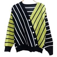 ราคา เสื้อไหมพรมทูโทนทอลาย ไขว้หน้า แต่งกระดุม (16745078433)