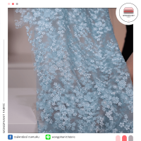 ราคา ผ้าลูกไม้บุหงา วัสดุอย่างดี เนื้อผ้าสีสดแบบไม่มีประกาย ตัดชุดออกงานต่างๆ หน้ากว้าง 45 นิ้ว ความยาว 1 1 5 2 2 5 3 เมตร (20814297853)