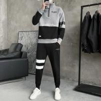 ราคา Original Balmain Paris กางเกงขายาวผู้ชาย2ชิ้นชุดติดตามจ๊อกกิ้ง Sweatsuit ออกกำลังกายไตรมาสซิปสูท (18627307245)