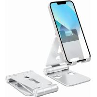 ราคา OMOTON Foldable Cell Phone Stand C4 Portable Aluminum Phone Holder Adjustable Phone Dock Cradle Compatible with iPhone 14 13 12 11 Pro Max Samsung Galaxy Small Tablets and Other Phones Silver (1905817
