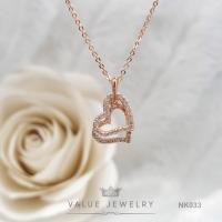 ราคา สร้อยคอพร้อมจี้ Double Hearts หัวใจ2ชั้น ฝังคริสตัลแท้ มี2สี ขนาดกลาง เครื่องประดับ สร้อย NK033 NK34 ValueJewelry (9243489017)