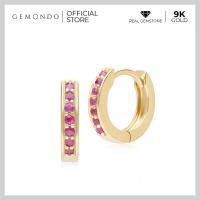 ราคา Gemondo ต่างหูทองคำ 9K ประดับทับทิม Ruby ทรงต่างหูห่วง ขนาด 10 มม ต่างหูทองแท้ ต่างหูพลอยแท้ ต่างหูอัญมณี (18914312287)