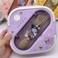 ราคา กล่อง Bento แบบพกพา Sanrio Hello Kitty Kawaii Kuromi Cinnamoroll My Melody การ์ตูนไมโครเวฟกล่องข้าวปิดผนึกกล่องปิกนิกกลางแจ้ง (20239411505)