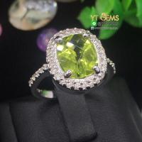 ราคา แหวนเพอริดอท แหวนเงินแท้ ชุบทองคำขาว พลอยเพอริดอทแท้ YTG 7874 (17523050299)