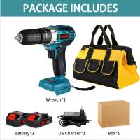 ราคา สว่านไร้สาย makita จัดส่งจากกรุงเทพฯ1000W มอเตอร์ไร้แปรงถ่าน แบตเตอรี่88Vf แรงเจาะค้อนเอนกประสงค์ cordless Drill 25 3แรงบิด3ฟังก์ชั่นไขควงไฟฟ้าไร้สายสำหรับแบตเตอรี่ เจาะไม้ เหล็ก พลาสติก (21238187455)