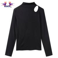ราคา เสื้อแฟชั่นแขนยาว เว้าอก แขนยาว เซ็กซี่ คอเต่า รัดรูปแขนยาว สีพื้น เรียบๆ พร้อมส่ง TS1158 (20675277289)