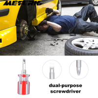ราคา Meterk โปร่งใสขนาดเล็กไขควงปากสั้นแบบสองไขควงจุดประสงค์ Phillips และ Slotted แมนนวล (19671716729)