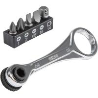 ราคา Klein Tools 65200 Ratchet Set 5 Piece Mini Ratchet Set with Phillips Slotted and Adapter for Other Socket Sizes For Tight Spaces (17986691234)