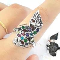 ราคา แหวนพญานาค มณีนพเก้า แหวนเงินแท้ รมดำ พลอย CZ YTG 5867 (11833718977)