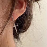 ราคา ต่างหูห่วงไม้กางเขนสีเงิน (19743518767)