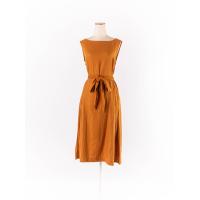 ราคา uniqlo เดรสยาวแขนกุดสีน้ำตาลอมเหลือง ผ้าผูกโบว์ตรงเอวมีช่องกระเป๋า2ข้าง ป้ายแบรนด์ระบุไซส์ M Preloved (20670321551)