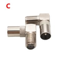 ราคา RF male Female to TV Male Female Connector Adapter Coaxial 90 Degree Right Angle Straight TV F TV SAT F TYPE WB6 (17097224095)