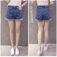 ราคา กางเกงยีนส์ขาสั้นเอวสูง ทรงพับปลายขา ผ้ายีนส์เบาสวมใส่สบาย 8036 (9756711464)