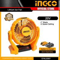 ราคา Ingco พัดลมแบตเตอรี่ไร้สาย พัดลม 7 นิ้ว ไร้สาย 20 โวลท์ ปรับความเร็วได้ 3 ระดับ พัดลมพกพา พัดลมไร้สาย ไม่รวมแบตและแท่นชาร์จ รุ่น CFALI2007 (19849930934)