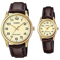 ราคา นาฬิกา รุ่น CASIO นาฬิกาข้อมือคู่ผู้ชาย ผู้หญิง สายหนัง รุ่น LTP V001GL 9B MTP V001GL 9B Black ประกันCMG จากร้าน MIN WATCH (16672963651)