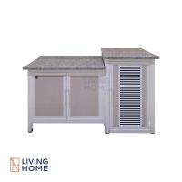 ราคา ผ่อน 0 Livinghome FurnitureMall เคาน์เตอร์วางเตา พร้อมที่เก็บของ ถังแก๊ส 125 cm รุ่น GA 801A ท็อปหิน สีลายผ้าเทา (10806825108)