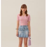 ราคา victoria Versace lulu Korean direct mail 22 summer new kirsh Zhang Yuanying with the same Polo sweater slim fit and thin knitted short sleeved T shirt (18870122109)