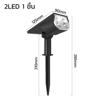 ราคา ไฟปักสนาม โคมไฟโซล่าเซลล์ ไฟตกแต่งสวน โคมไฟตกแต่งสนามหญ้า ไฟทางเดิน ไฟ LED ฝังพื้น ไฟส่องสว่างอัตโนมัติ ปรับได้ 150 องศา lulucare (18714020466)
