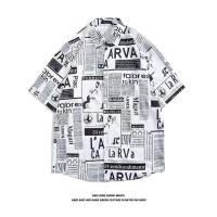 ราคา FAWORK เสื้อเชิ้ตผู้ชาย แขนสั้นลายหนังสือพิมพ์ แนวเกาหลี ผ้านิ่มนุ่ม (14636365982)