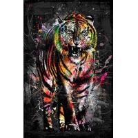 ราคา GATYZTORY กรอบสิงโตภาพวาดสีน้ำมันบนผ้าใบที่มีสีสันที่ทันสมัยสัตว์รูปภาพสีสำหรับบ้านผนังศิลปะตกแต่งใหม่0811 (19988828393)