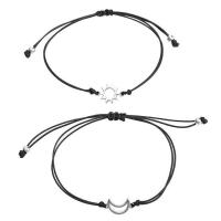 ราคา Annabels สร้อยข้อมือกำไลข้อมือเชือกสีดำซันมูนทำมือกำไลข้อมือสวยๆโบฮีเมียนสีเงินสร้อยข้อมือสำหรับผู้หญิงและผู้ชาย1คู่ (19765036501)