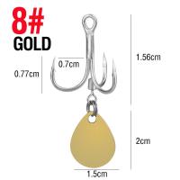 ราคา 1ชิ้นตะขอแหลมเหล็กกล้าคาร์บอนสูงพร้อมช้อนเงิน สีทองหมุนได้เลื่อมตกปลาพร้อมเหยื่อล่อแบบมีหนามสำหรับน้ำจืดน้ำเค็มปลาเทราต์ปลาตะเพียน (17824457378)