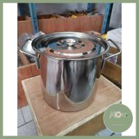 ราคา มี Codeหม้อสตูว์ หม้อสต็อค สแตนเลสทรงสูง หนา ขนาด 20 25 30 35 40ซม คุณภาพดี ร้าน PP702 (4297550744)