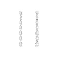 ราคา Merii ต่างหูระย้าเงินแท้ 925 ชุบโรเดียม ประดับเพชร CZ รูปทรงหยดน้ำ ต่างหูเพชรCZ cubic zirconia 221E0335 01 (10271490213)