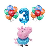 ราคา 14Pcs Peppa Pig George สีชมพูบอลลูนอลูมิเนียมของเล่นจากภาพยนตร์ Peppa Pig วันเกิดคริสต์มาสห้องจัดปาร์ตี้ตกแต่งของขวัญเด็ก (7688168259)