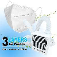 ราคา New เครื่องฟอกอากาศพกพาระบบ Positive Pressure กรอง 3 ชั้น 3M Charcoal HEPA มีไส้กรองให้ 2 ชุด ป้องกัน PM2 5 ราคาถูก เครื่องฟอกอากาศ เครื่องฟอกอากาศ pm2 5 เครื่องฟอกอากาศฆ่าเชื้อ (19135415121)